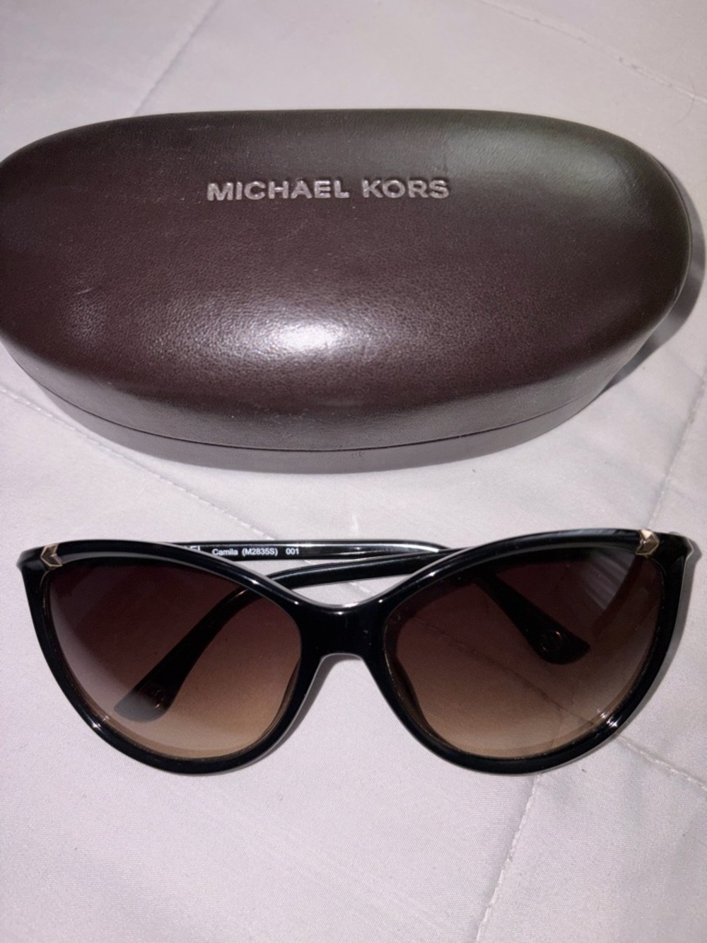 Michael Kors Black Cat-Eye Sunglasses with Brown Gradient Lenses